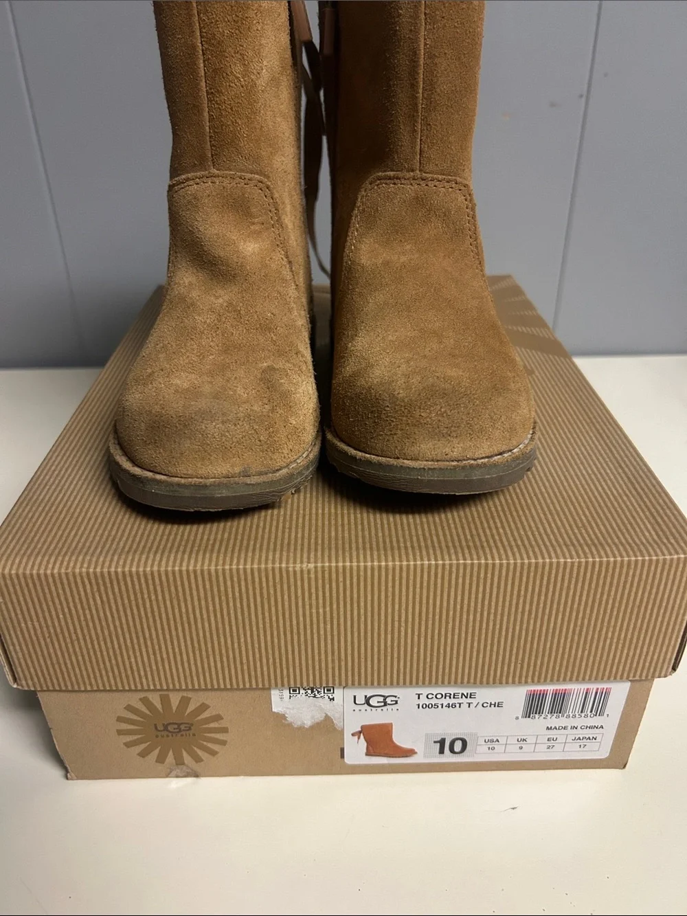 UGG Kids Chestnut Suede Side-Zip Boots